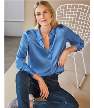 Sand Washed Pure Silk Satin Blouse